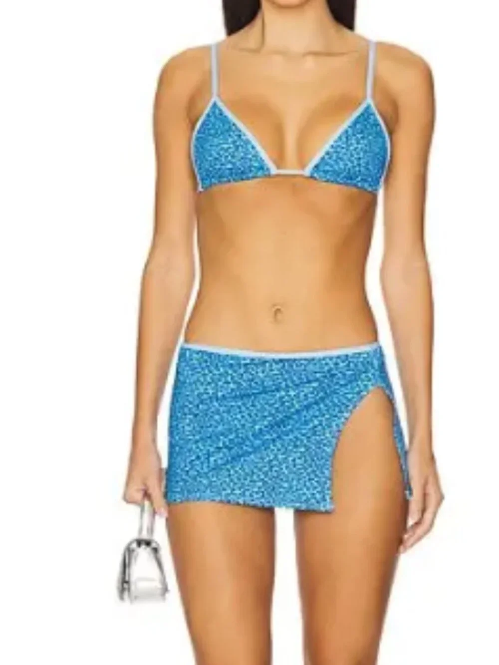 Frankies Bikinis set in Cobalt Cheetah